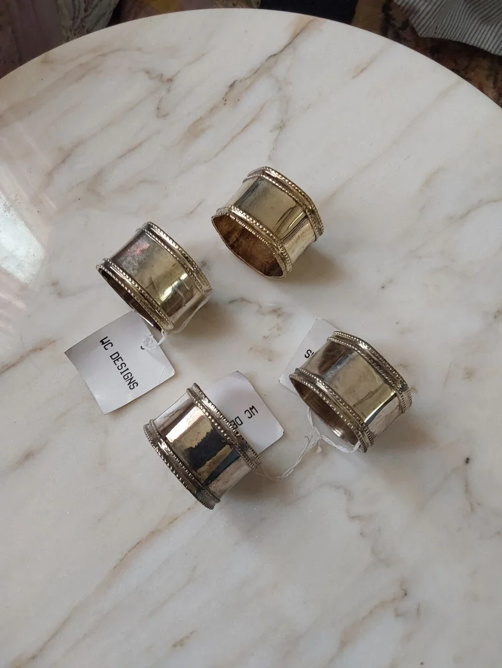 Vintage 1997 Silverplate Napkin Rings, Set Of 4 Made In India